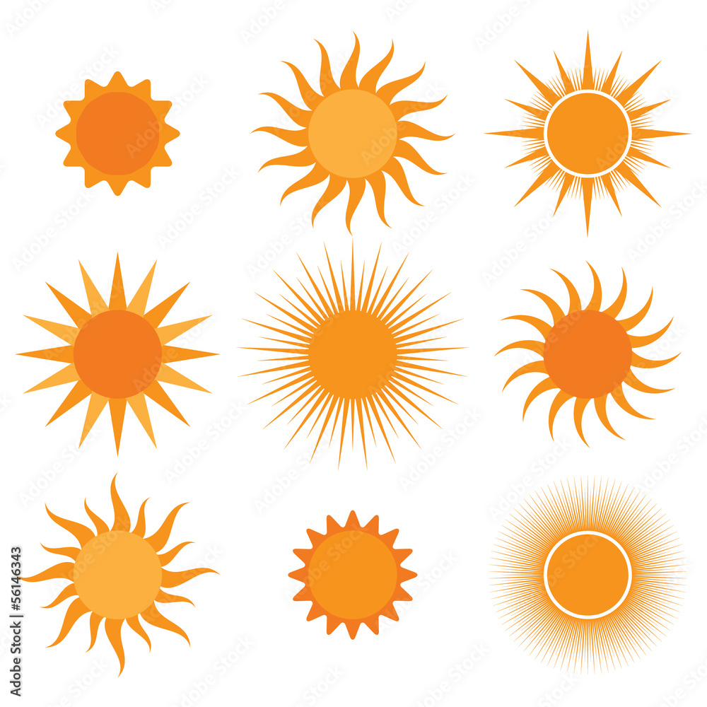 vector collection: sun icons Stock Vector | Adobe Stock