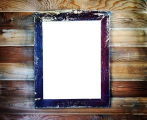 Old vintage wooden frame with empty space for text