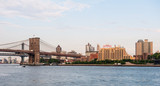 Fototapeta  - Brooklyn bridge and the watchtower building in New York