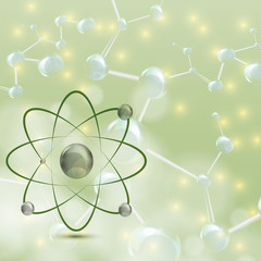 Wall Mural - Molecule illustration green background