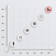 Wall Mural - Paper stepwise economic graph. Infographics