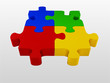Glossy colourfull  jigsaw isolated