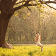 © VectorART - beautiful girl on a swing in the park