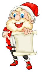 Sticker - Santa holding a paper scroll