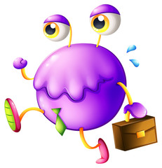 Sticker - A purple monster with a new job