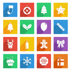 Poster - bright christmas icons