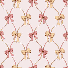 Seamless background with bows