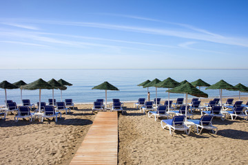 Canvas Print - Marbella Beach on Costa del Sol in Spain