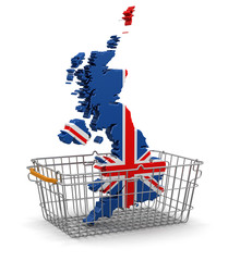 Poster - Shopping Basket and UK map (clipping path included)