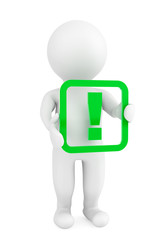 Poster - 3d person with a exclamation mark