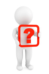 Fototapete - 3d person with a question mark