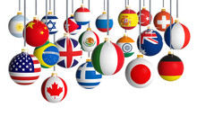 Christmas Balls With Different Flags