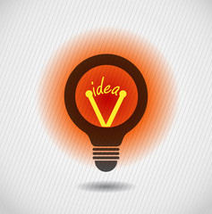 Poster - Glowing idea bulb icon concept