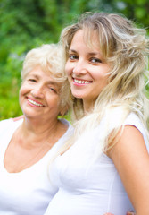 Grandmother and granddaughter