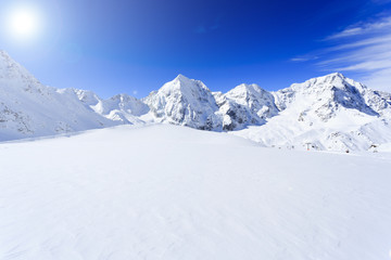 Wall Mural - snow-capped peaks of the italian alps