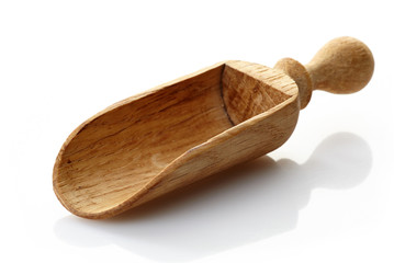 empty wooden scoop