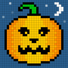 8-bit Pixel Art Halloween Pumpkin