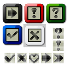 vector LCD display pixel symbols