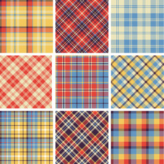 Set of seamless tartan patterns