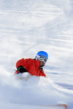 Fototapeta Panele - Freeride in fresh powder snow