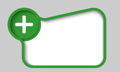 Poster - green text box with plus sign