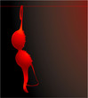 The red bra. Vector background.