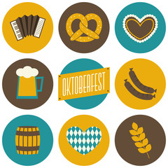 Wall Mural - Oktoberfest Icons Collection