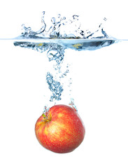 Wall Mural - juicy apple and water splash