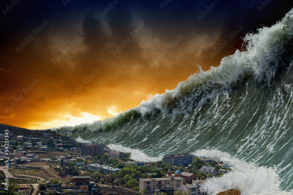 Tsunami waves - obrazy, fototapety, plakaty 