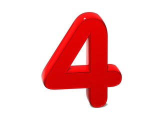 Aufkleber - 3d set red number on white background