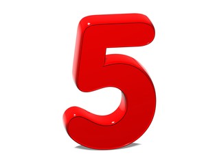 Aufkleber - 3d set red number on white background