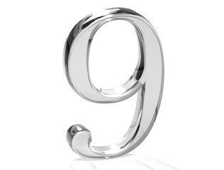 Aufkleber - 3d set silver number on white background
