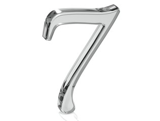 Aufkleber - 3d set silver number on white background
