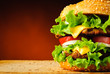 Hamburger closeup detail