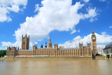 Fototapeta Big Ben - Big Ben Tower and Houses of Parliament in London under blue and