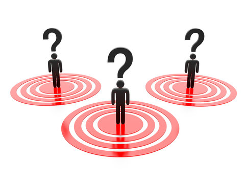 Question mark and target market.