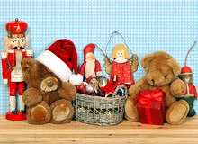 Nostalgic Christmas Decoration With Antique Toys