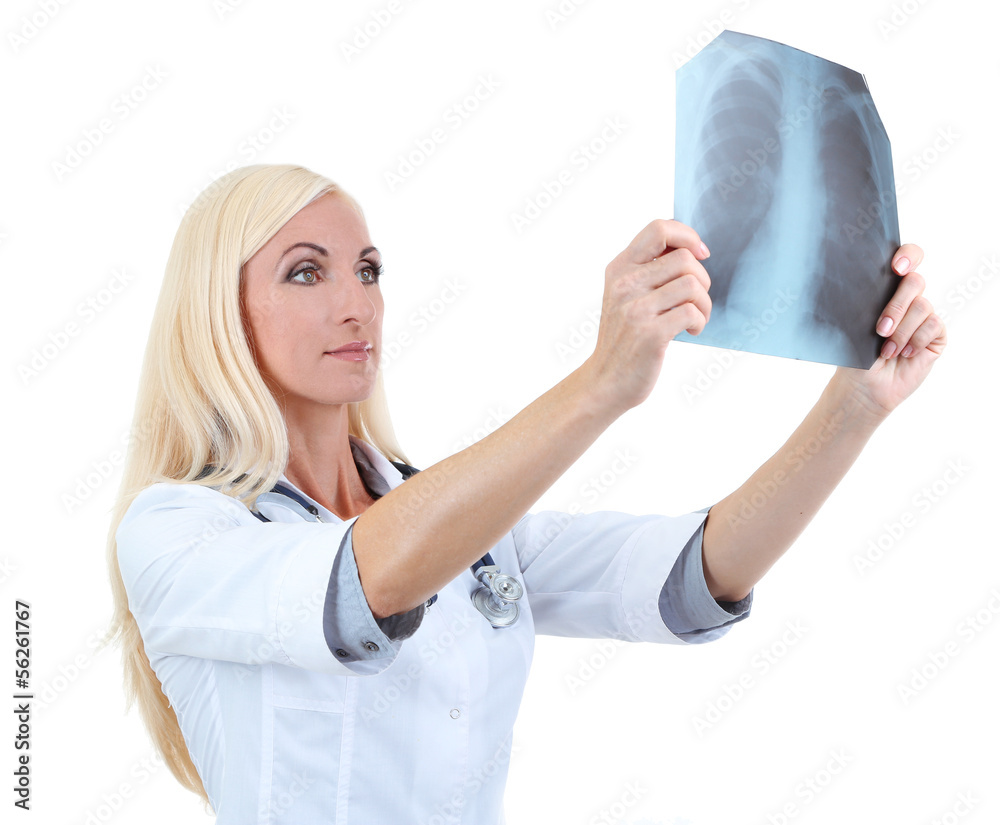 Medical worker isolated on white