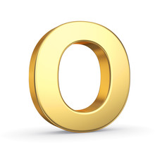 3D Golden Letter Isolated With Clipping Path On White