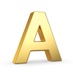 Poster - 3D golden letter isolated with clipping path on white