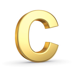 Poster - 3D golden letter isolated with clipping path on white
