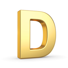 Poster - 3D golden letter isolated with clipping path on white
