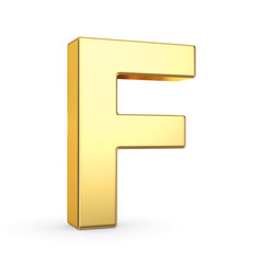 Poster - 3D golden letter isolated with clipping path on white
