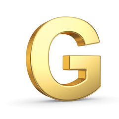 Poster - 3D golden letter isolated with clipping path on white