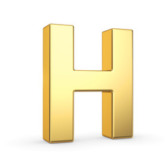 Poster - 3D golden letter isolated with clipping path on white