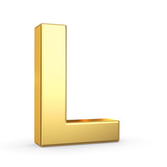 Poster - 3D golden letter isolated with clipping path on white