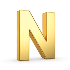 Poster - 3D golden letter isolated with clipping path on white