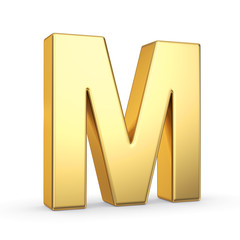 Poster - 3D golden letter isolated with clipping path on white