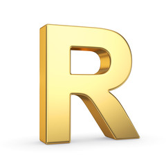Poster - 3D golden letter isolated with clipping path on white