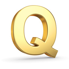 Poster - 3D golden letter isolated with clipping path on white